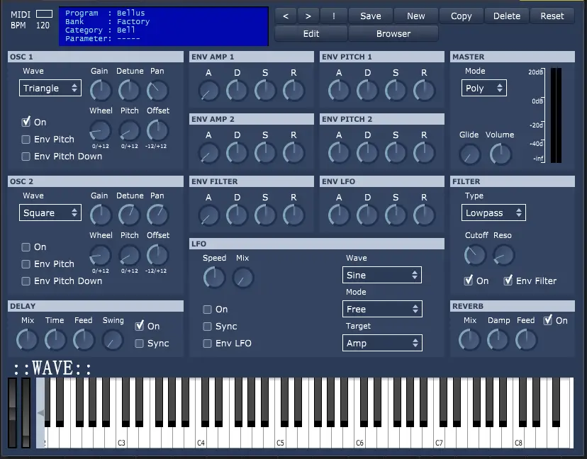 Wave Free Software Synthesizer, Virtual Instrument VST Warehouse