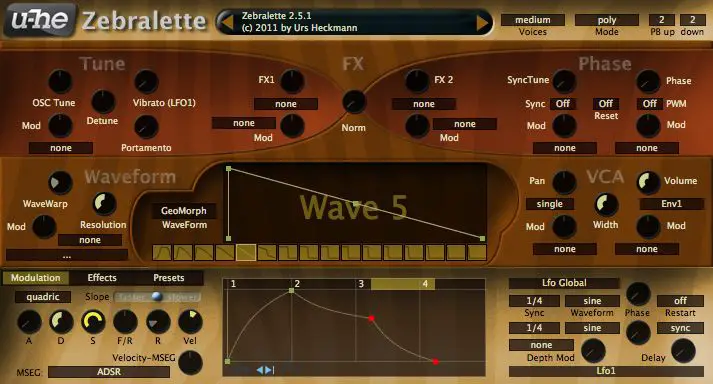 Zebralette free software-synthesizer by u-he