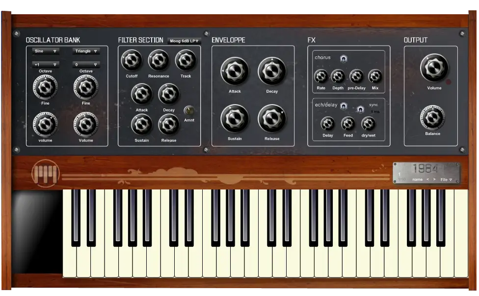 1984 free software-synthesizer by Pianovintage