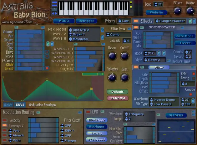 Astralis Baby Bion free software-synthesizer by Homegrown Sounds