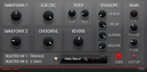 Bass One free software-synthesizer by Dario Lupo / Daze