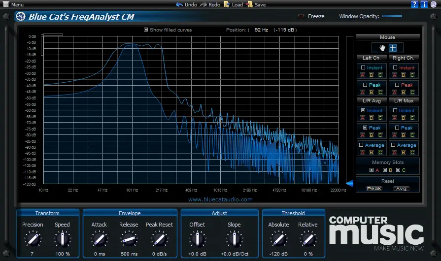 Blue Cat's FreqAnalyst CM Edition free spectrum-analyzer by Computer Music