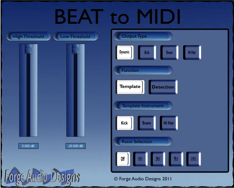 BEAT to MIDI free drum-sampler | audio-to-midi by Forge Audio Designs