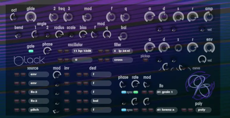 black free software-synthesizer by xoxos