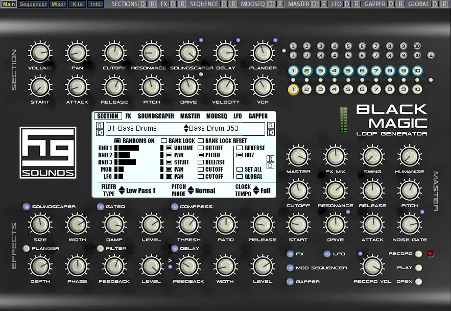 Black Magic Loop Generator / Black Magic Lite free drum-sampler | looper by Homegrown Sounds