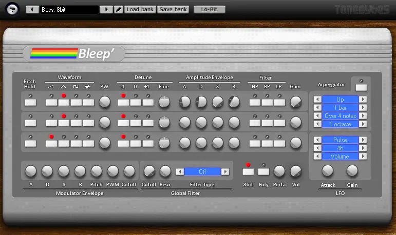Bleep' free software-synthesizer by ToneBytes