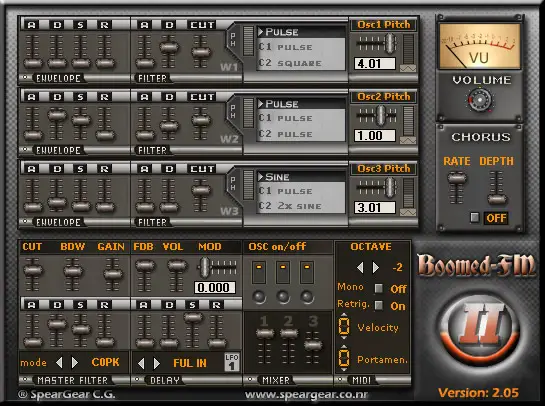 Boomed-FM II free software-synthesizer by SpearGear