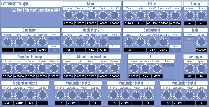 CetoneLight free software-synthesizer by Neotec