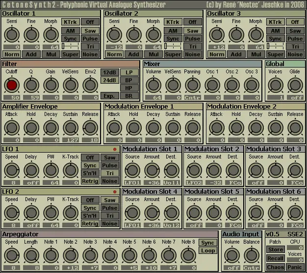 CetoneSynth2 free software-synthesizer by Neotec