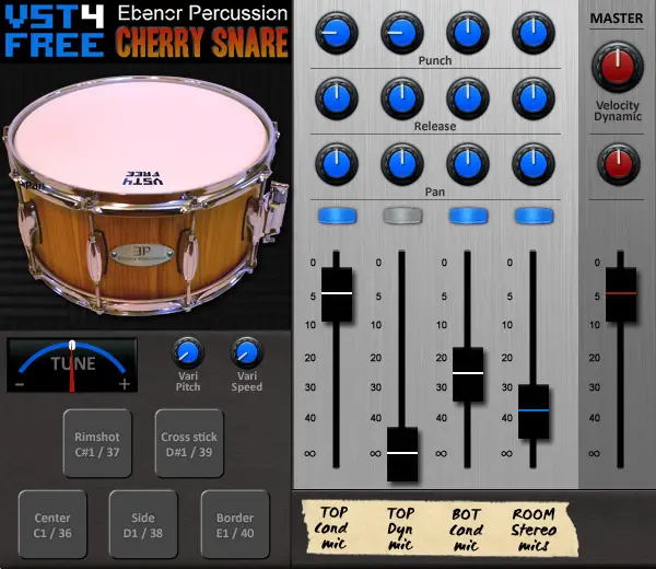 Cherry Snare free rompler by VST4FREE