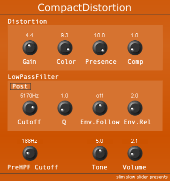 Compact Distortion free overdrive | saturation by slim slow slider