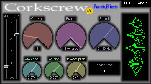 Corkscrew free pitch-shifter | time-stretcher by Anarchy Sound Software