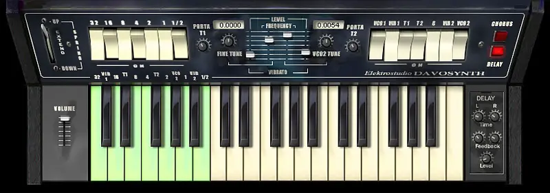 DavoSynth free software-synthesizer by Elektrostudio