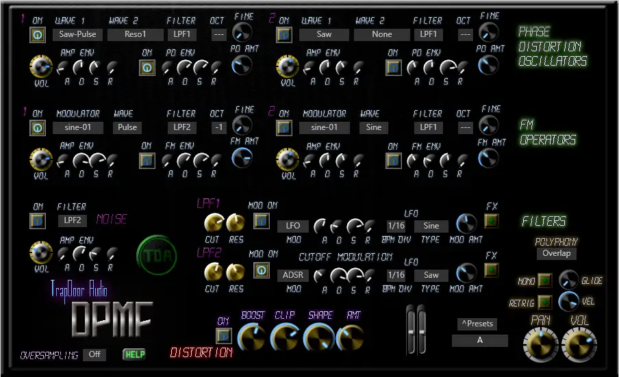 DPMF free software-synthesizer by TrapDoor Audio