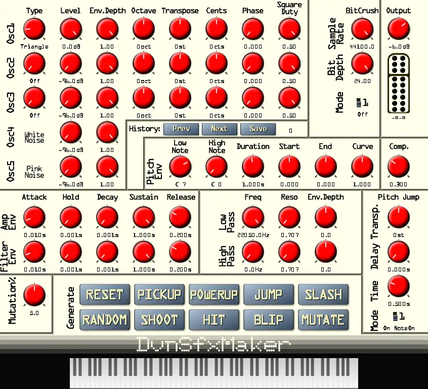 DvnSfxMaker free software-synthesizer by Davi Santos