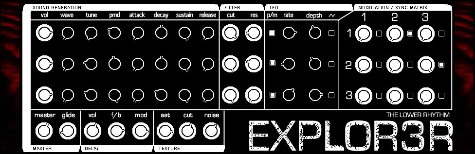 Explor3r free software-synthesizer by The Lower Rhythm