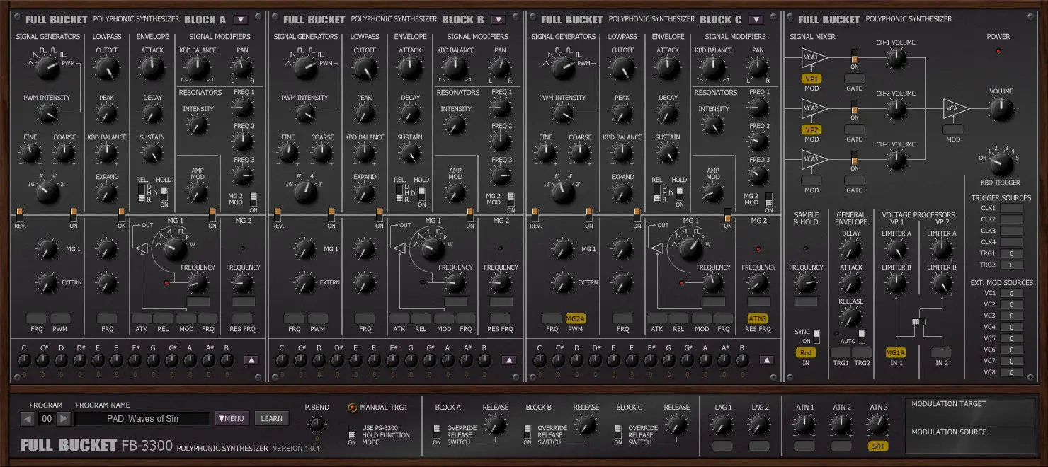 FB-3300 free software-synthesizer by Full Bucket Music