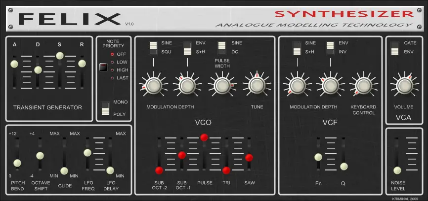 Felix free software-synthesizer by Kriminal