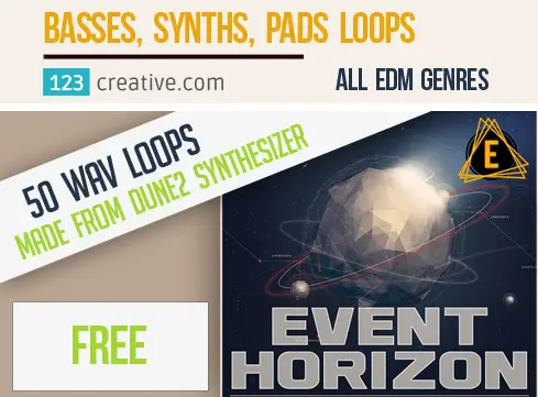Free Event Horizon - Loops (made from Dune 2 presets) free instrument-loop-pack | drum-loop-pack by 123creative.com