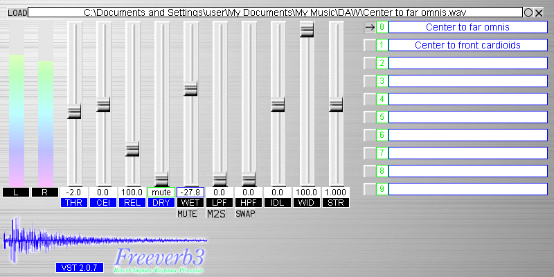 Freeverb3_vst free reverb by Teru Kamogashira