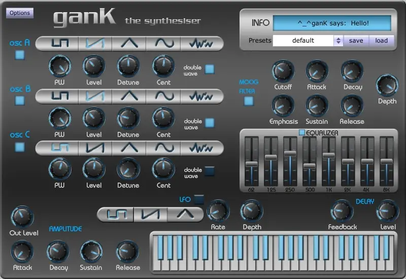 ganK the Synthesizer free software-synthesizer by Lucas Xie