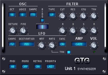 Unit 1 free software-synthesizer by GTG Synths