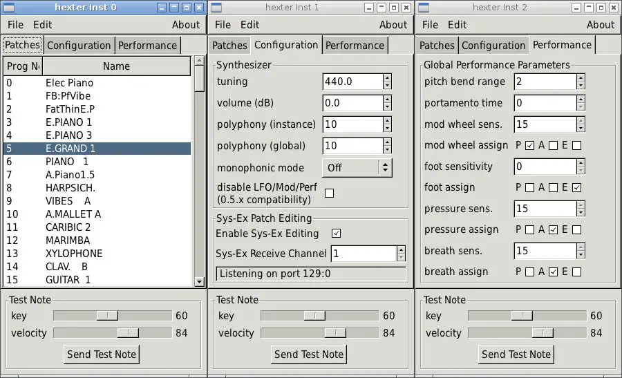 Hexter free software-synthesizer by Sean Bolton