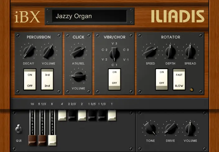 iBX Tonewheel Organ free software-synthesizer by Iliadis Instruments