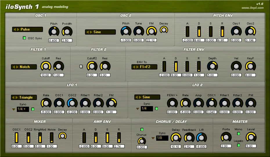 iloSynth-1 free software-synthesizer by iLoyd