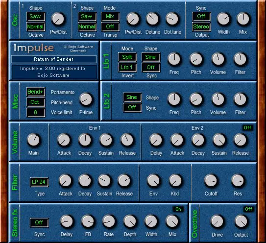 Impulse free software-synthesizer by Bojo