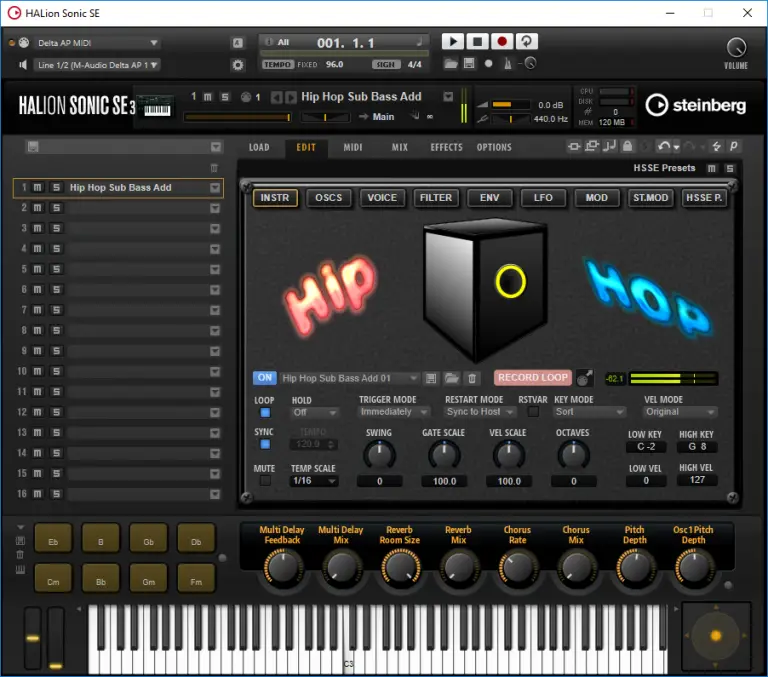 Hip Hop Sub Bass Free Software Synthesizer, Virtual Instrument VST