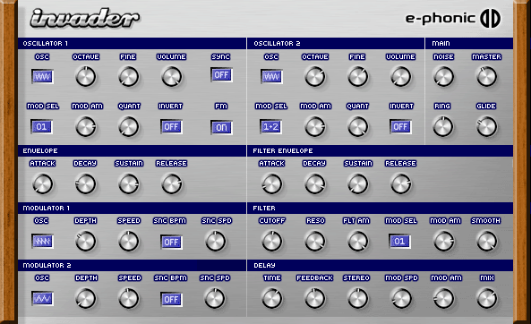 Invader free software-synthesizer by e-phonic