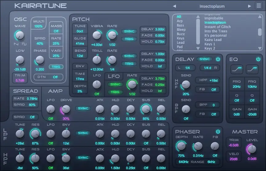Kairatune free software-synthesizer by Futucraft