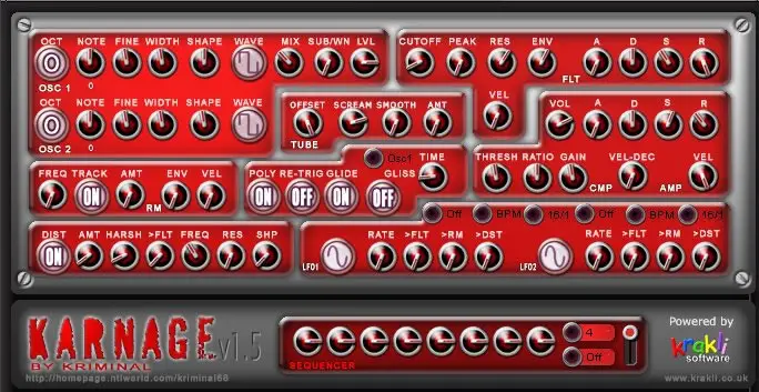 Karnage free software-synthesizer by Kriminal