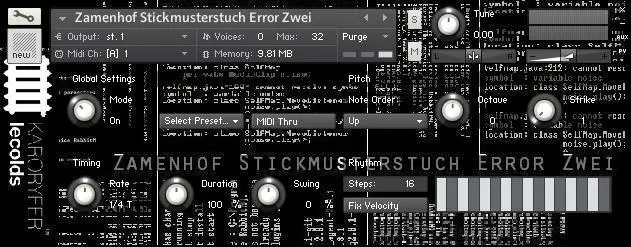 Zamenhof Stickmusterstuch Error Zwei free soundbank by Karoryfer