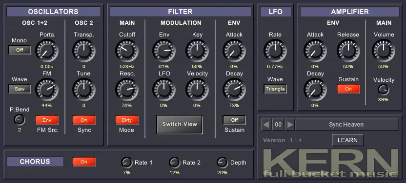 Kern free software-synthesizer by Full Bucket Music
