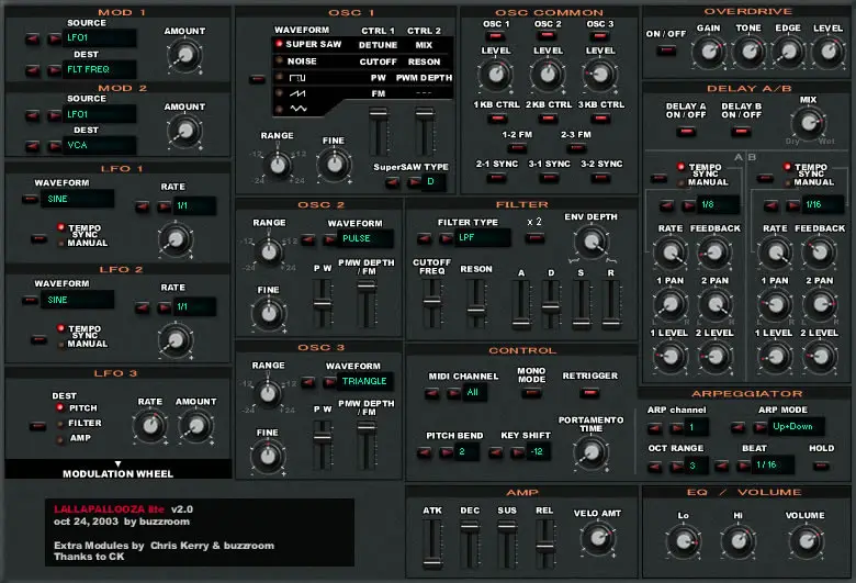 Lallapallooza lite free software-synthesizer by buzzroom