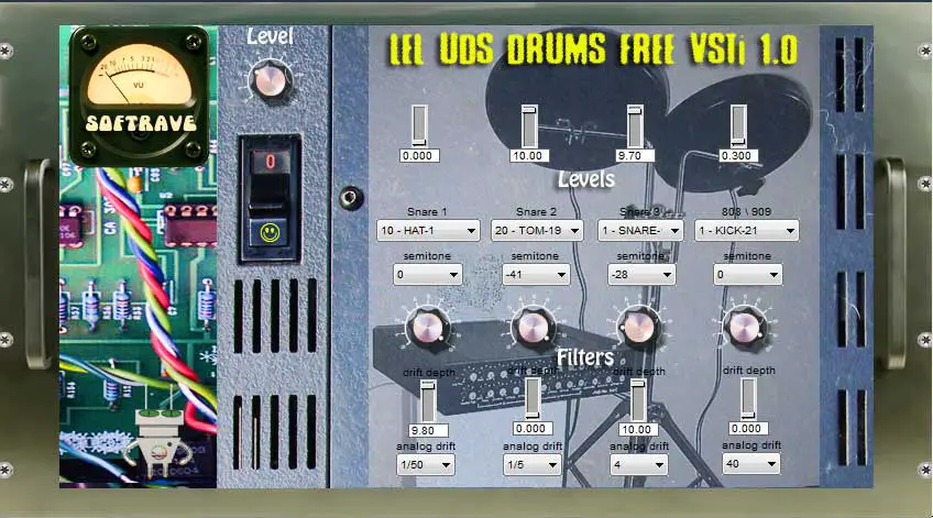 Lel UDS Drums Free VSTi free software-synthesizer by Softrave
