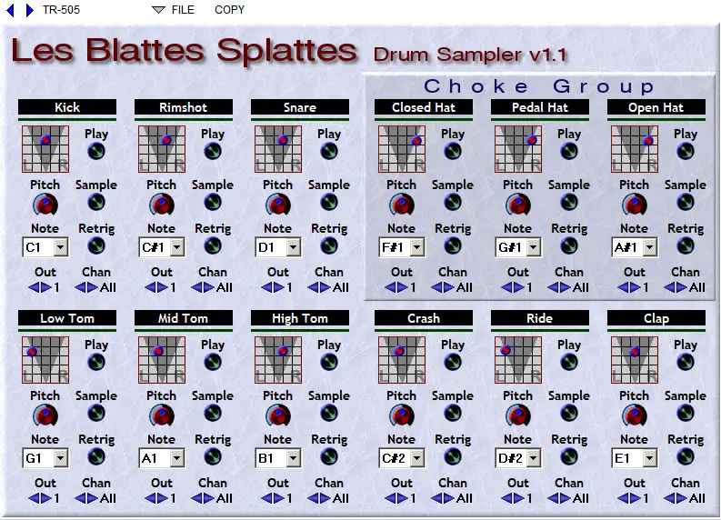 Les Blattes Splatte free drum-sampler by La Blatte Cafe