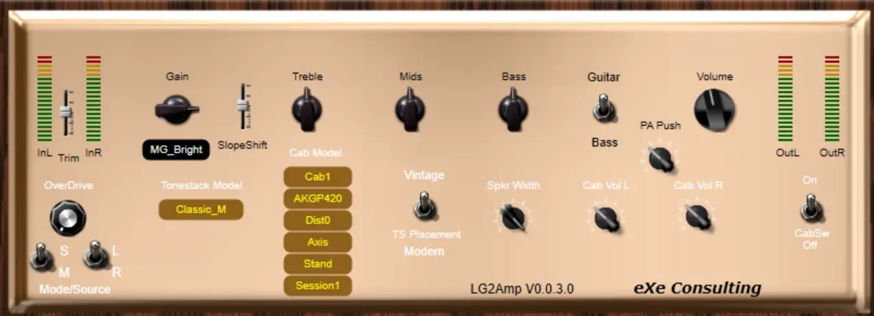 LG2Amp free amp-simulator by EXE Consulting