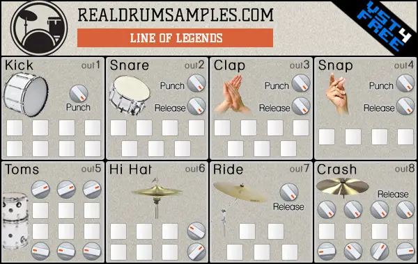 Line of Legends free drum-machine | rompler by VST4FREE