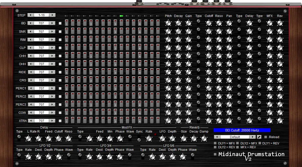 Midinaut Drumstation free sampler by Midinaut