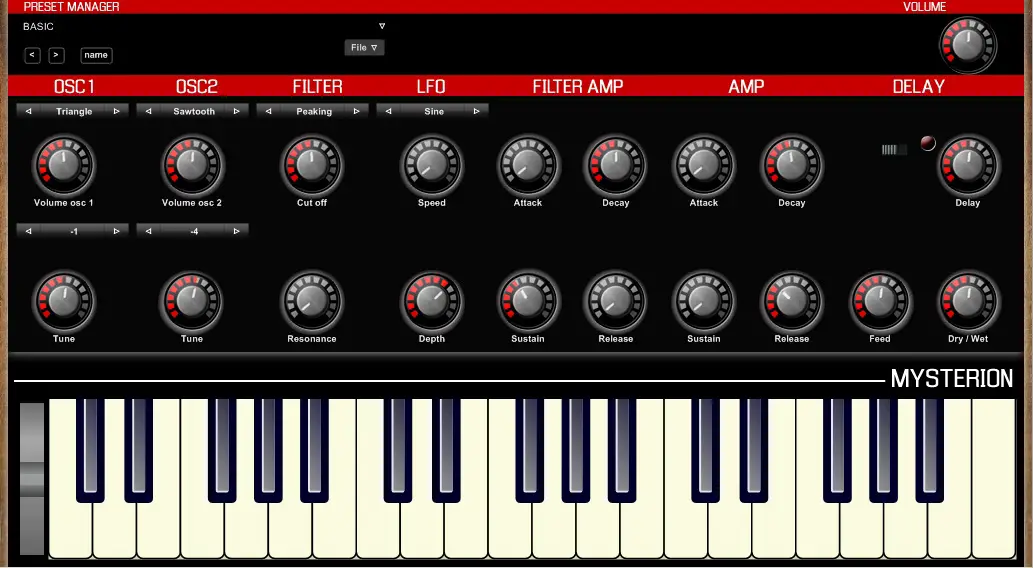 MYSTERION free software-synthesizer by Pianovintage