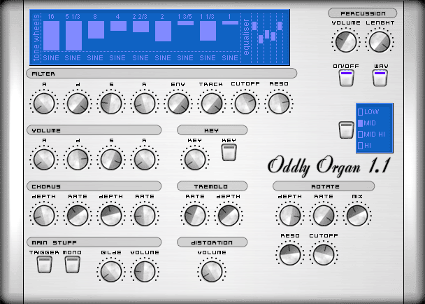 Oddly Organ free software-synthesizer by Odo Synths