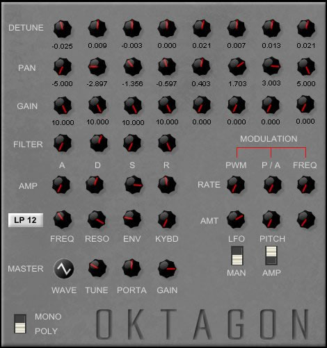 Oktagon free software-synthesizer by Kriminal