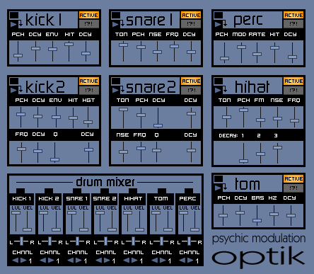 Optik free drum-machine by Psychic Modulation