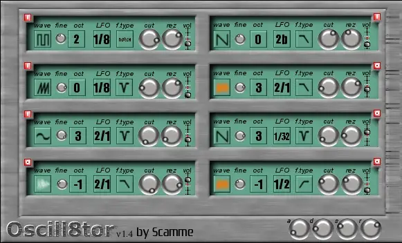 Oscill8tor free software-synthesizer by scamme