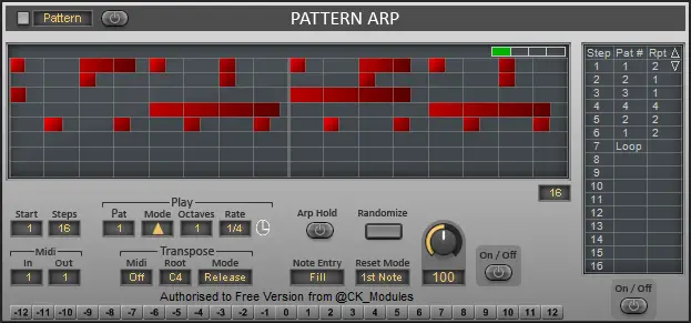 Pattern Arp Plus free arpeggiator by CK_Modules