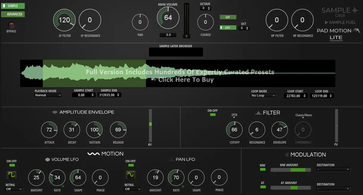 Pad Motion Lite free soundbank by Sample Fuel