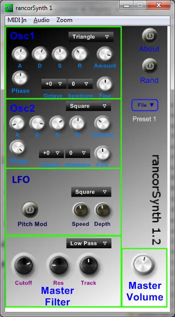 rancorSynth free software-synthesizer by Rancorsoft